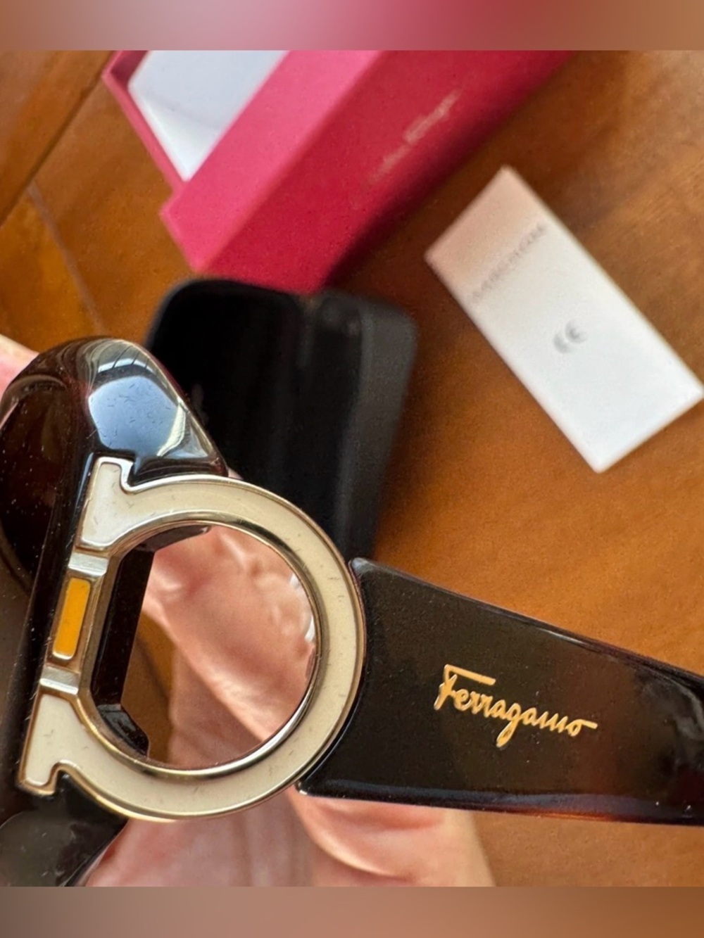FERRAGAMO SF 666S-238-125 OVERSIZED TORTOISE SHELL SUNGLASSES W/COA - Picture 5 of 12